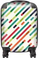 Warren Reed Coloured Diagonal Abstract Pattern Suitcase Small