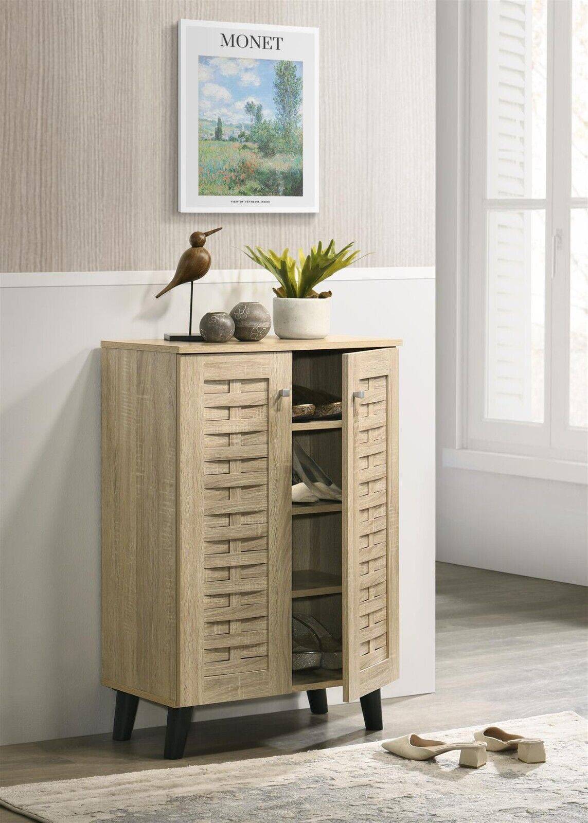 Timber Art Design Modern Storage Cabinet 2 Doors Shoe Rack