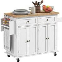 Kitchen island with storage Homcom Rolling Kitchen Island Storage
