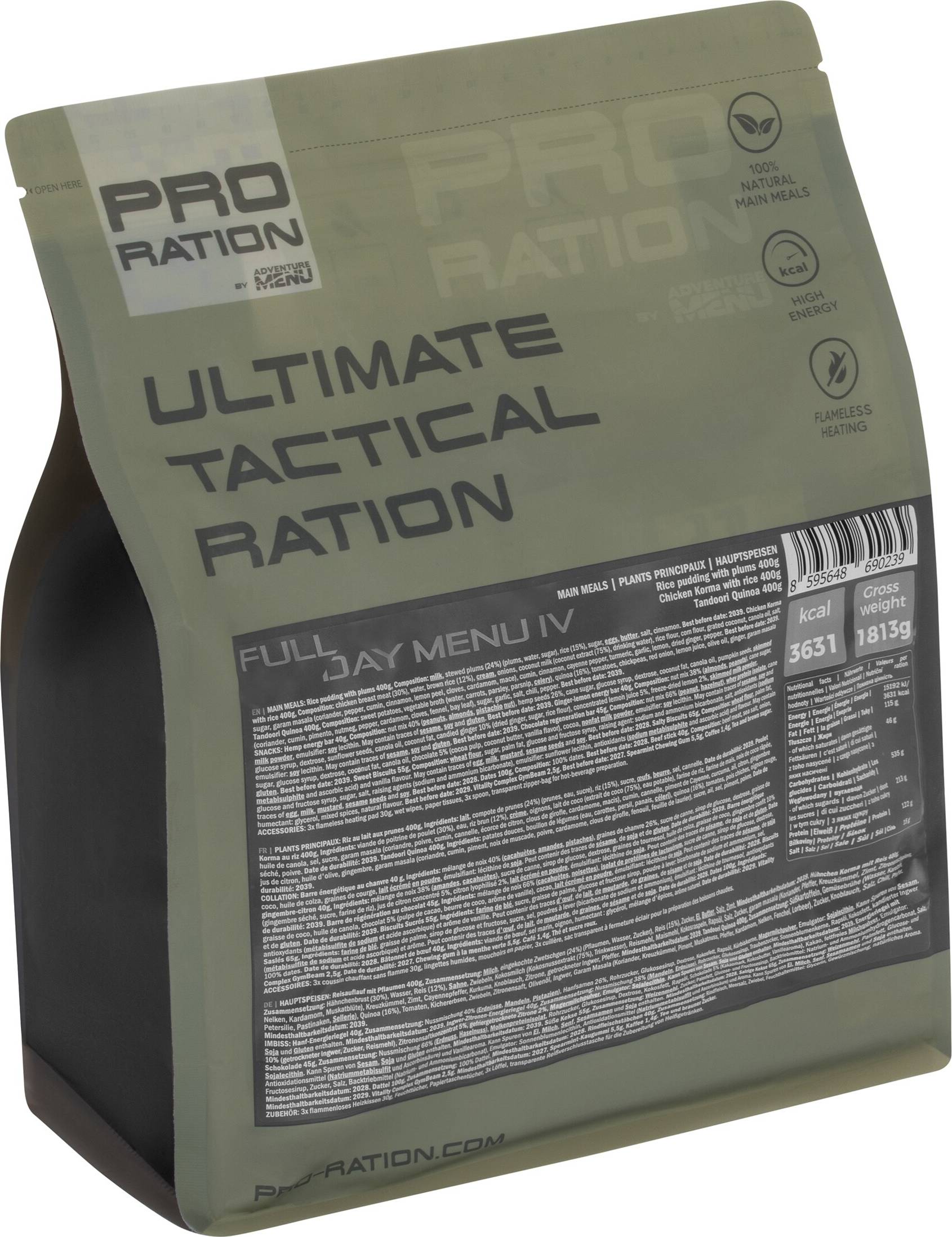 Adventure Menu Pro Ration Ultimate Tactical Ration Full-Day Menu IV