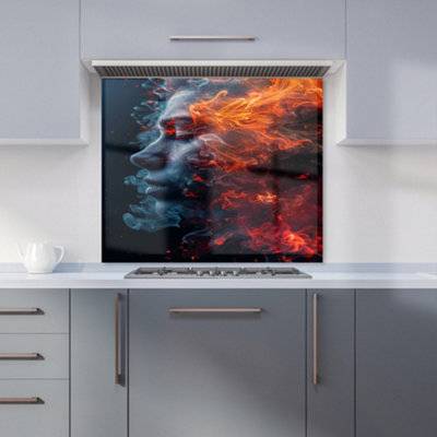 Warren Reed Fiery Mindscape Portrait In Flames 700mm x 750mm Splash Guard