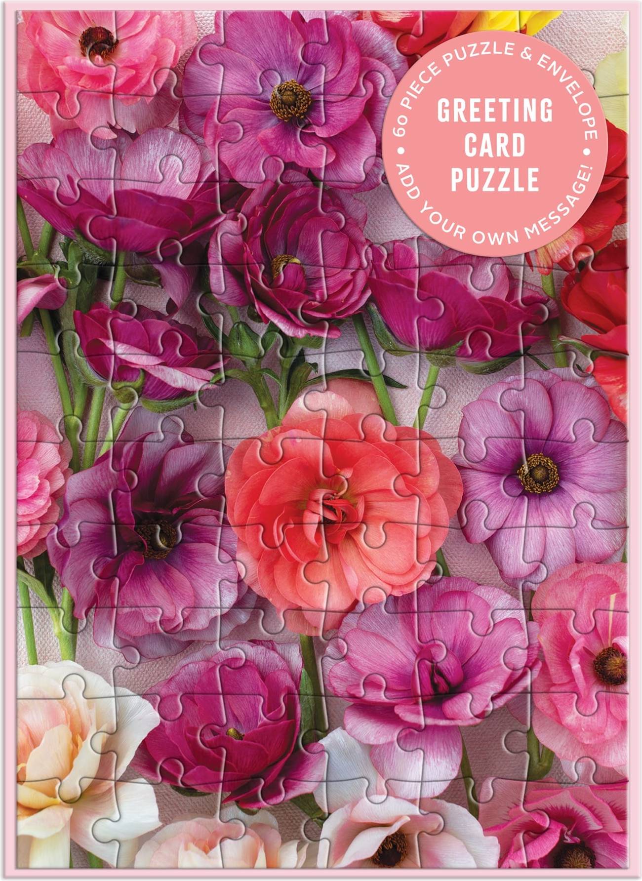 Galison Ranunculus Greeting Card Puzzle Card