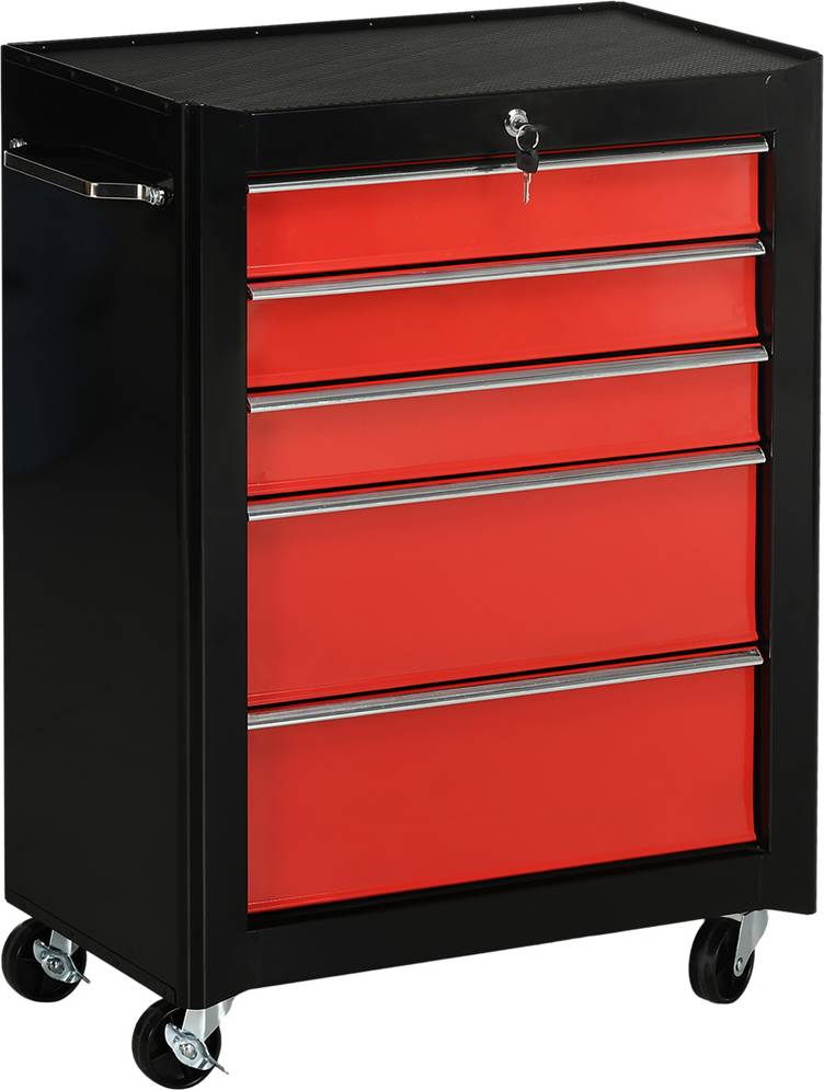 Homcom 5 Drawer Red Roller Tool Chest