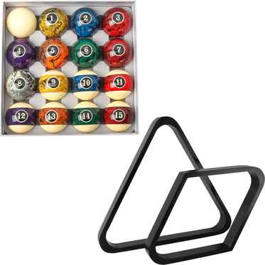 Billiard pool balls GSE Games & Sports Expert 2-1/4 Inch Regulation Size Billiard Rack Set