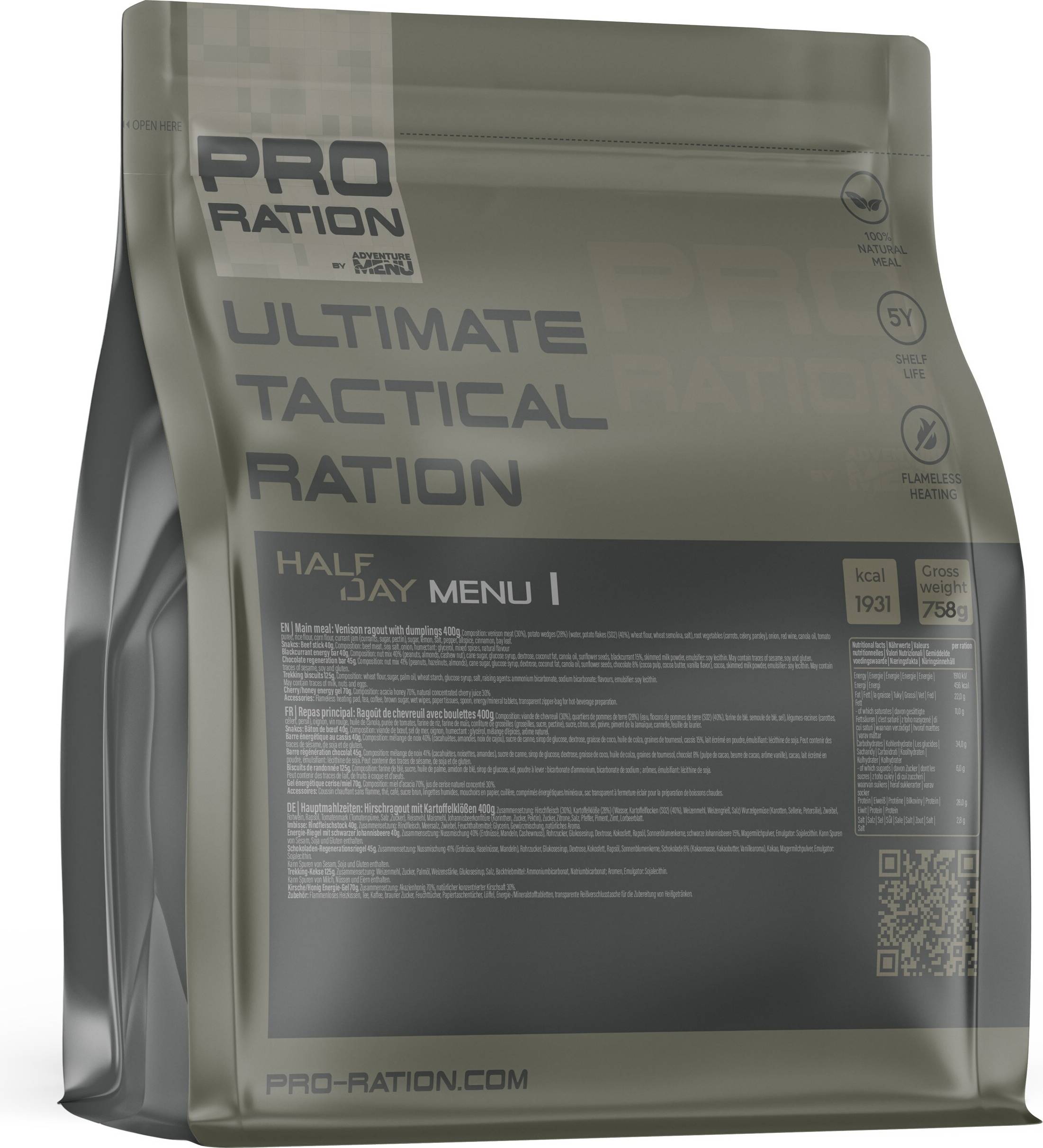 Pro Ration Ultimate Tactical Ration Half-Day