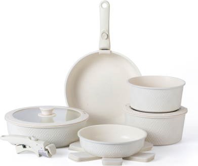 Kitchen cookware Country Kitchen 13 Piece RV Beige Cookware Set 13 Parts