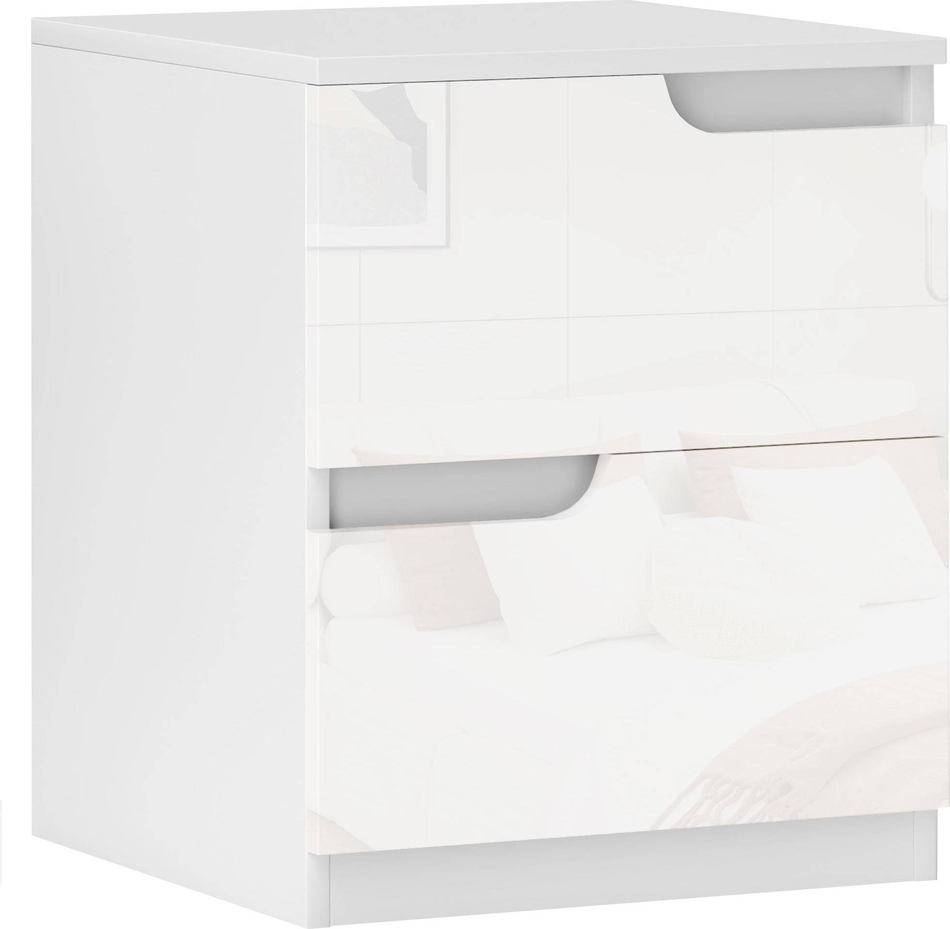 Homcom Modern With 2 Drawers Bedside Table