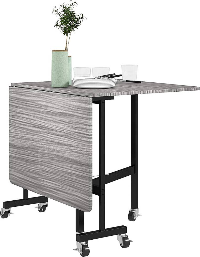 Homcom Mobile Drop Leaf Grey Small Table