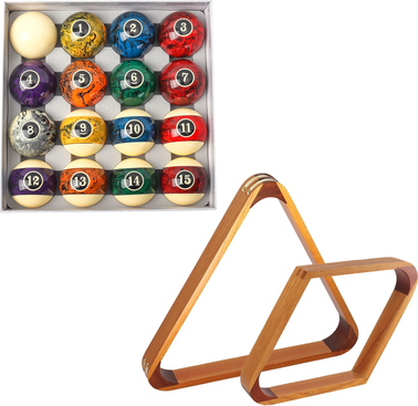 Billiard pool balls GSE Games & Sports Expert 2-1/4 Inch Regulation Size Billiard Rack Set