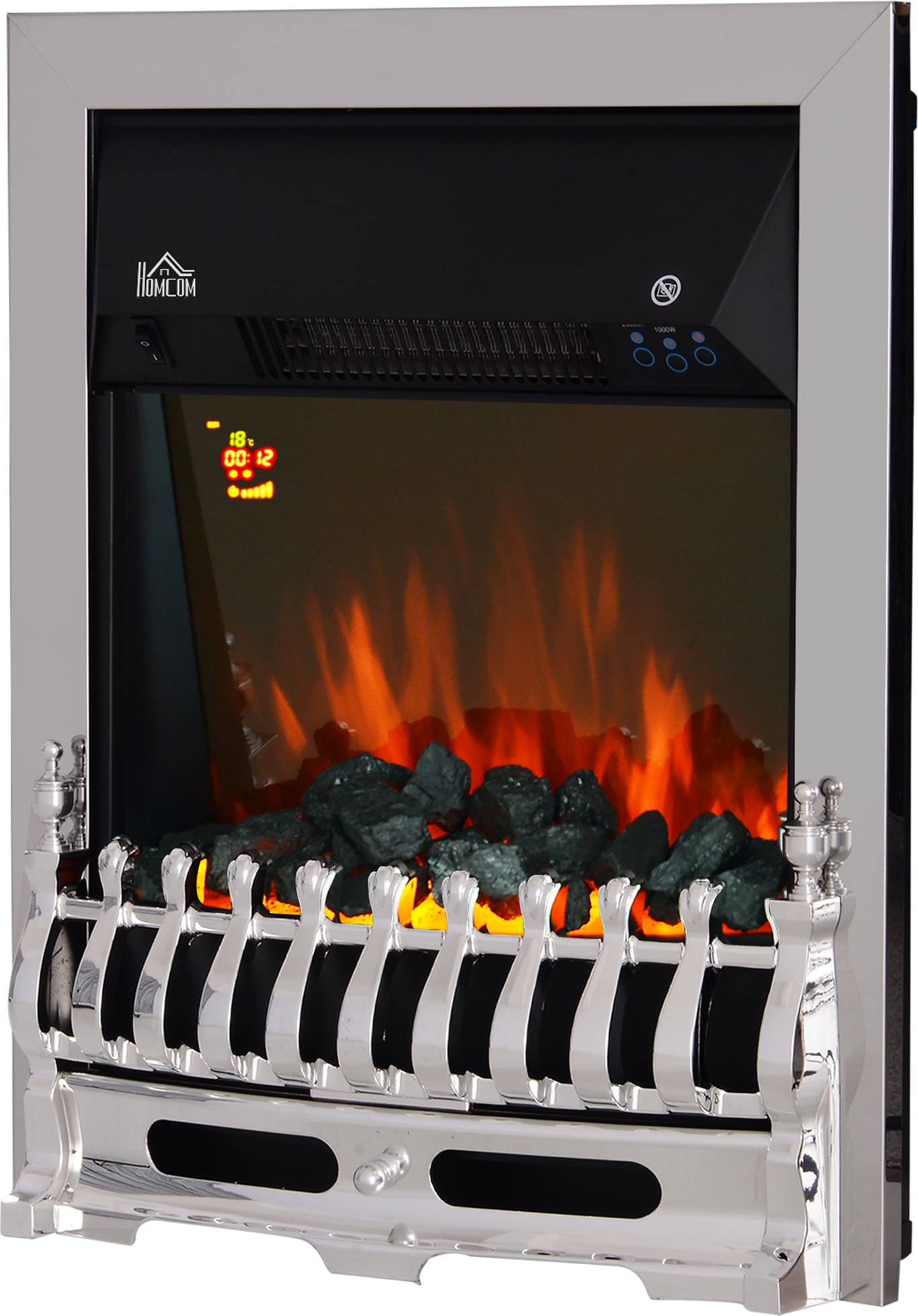Homcom Electric Fireplace 1 & 2kW LED Fire Remote Control Heater