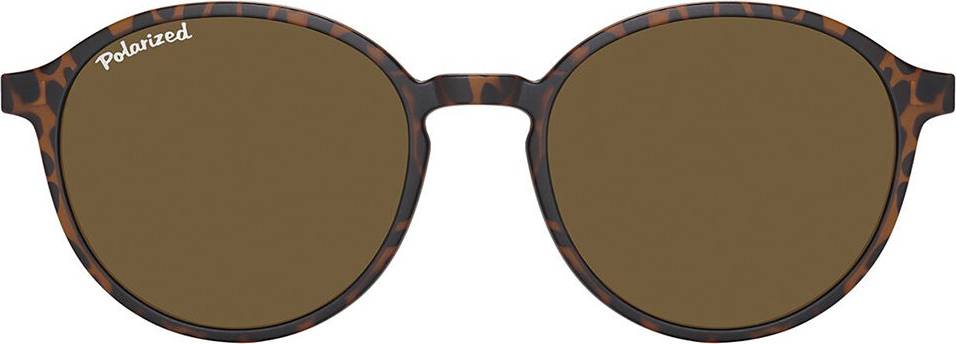 SmartBuy Collection Round Full Rim TR90 Sunglasses - Matte Tortoise