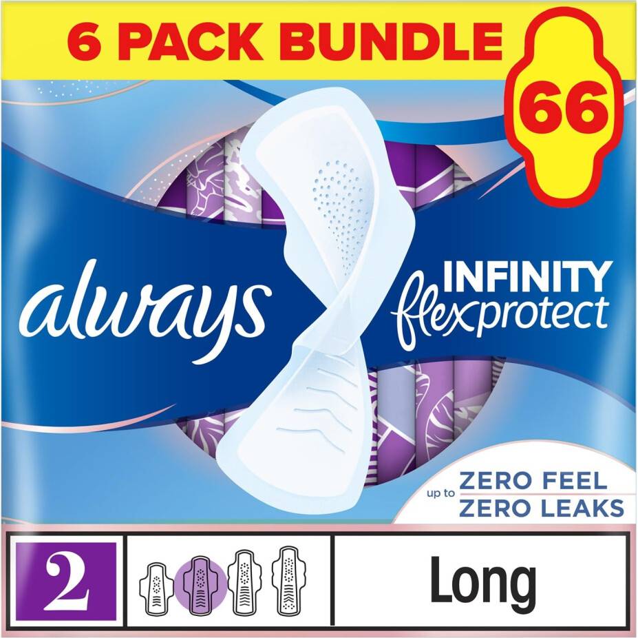 Always Infinity FlexProtect Pads Long 66 Pads