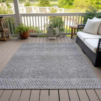 Addison Rugs Modern Stripes Chantille Rug 5' x 7'6" Gray