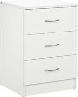 Homcom Bedside Table 3 Drawers - White