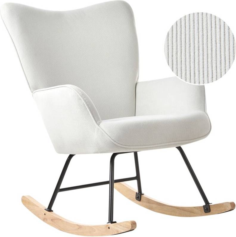 Beliani Arset Off-White Rocking Chair