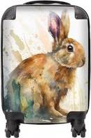 Warren Reed Rabbit Splash Watercolour Suitcase Small