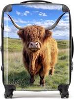 Warren Reed Highland Cow In Summer Suitcase Multi Large