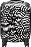 Warren Reed Zebra Pattern Suitcase Black Small