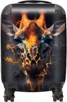 Warren Reed Golden Giraffe Face Splashart Suitcase Small