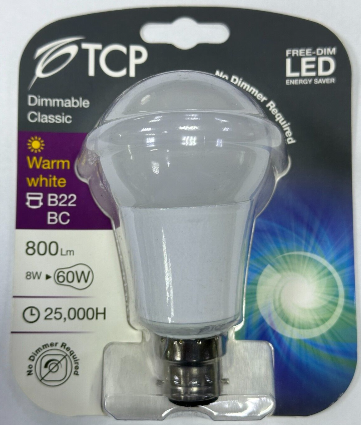 TCP 8W Dimmable LED GLS 2700K Step Switch