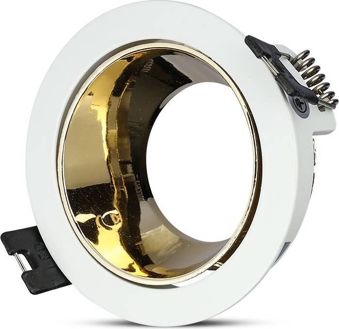 V-TAC GU10 Rund Infälld Fäste - Vit/Guld Lampdel