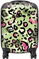 Warren Reed Green And Pink Leopard Print Suitcase Small