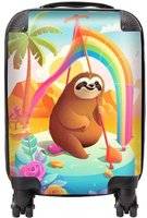 Warren Reed Sloth On A Beach Holiday Suitcase Small