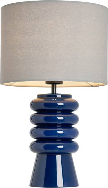 BHS Rahya Ribbed Glass Blue Table Lamp