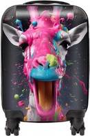 Warren Reed Splashart Giraffe Face Pink Suitcase Small
