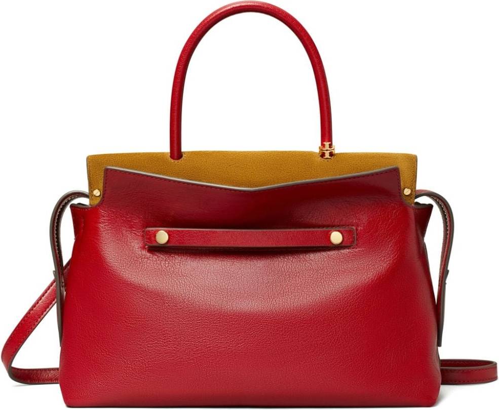 Tory Burch Mercer Textured Satchel - Ruby