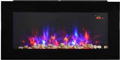 Homcom 1000W 2000W LED Electric Fireplace Automatic Function Remote Timer