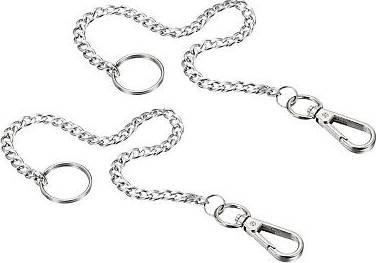 Uxcell Flat Key Chain With Keyring Clasp Stainless Steel Loop - Silver
