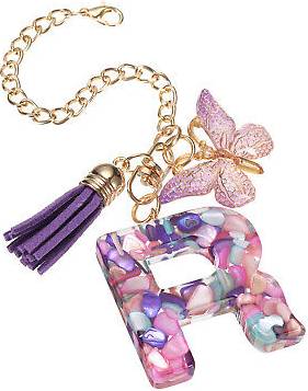 Uxcell Letter R Cup Chain Bag Key Chain - Stone-Shaped