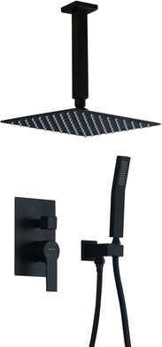 Waterfall shower head Clihome Matte 10-in Waterfall Dual Head Built-In Shower Faucet System