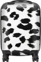 Warren Reed Black Leopard Print Suitcase Small