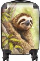 Warren Reed Sloth Watercolour Suitcase Brown Small