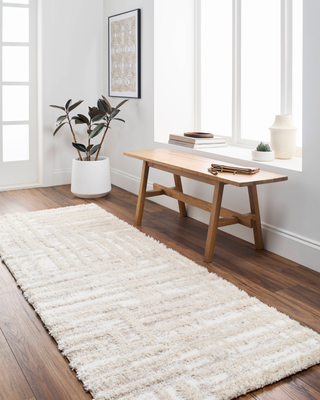 Origin 21 Alabaster Stone 2 x 8 ft Loomed Polyester Neutral Rectangular Indoor Geometric Spot Clean Only Area Rug in Beige