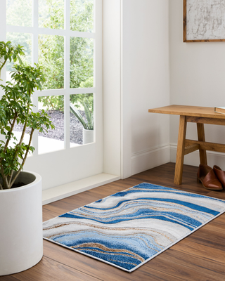 Origin 21 Endless Space 2 x 3 ft Loomed Polyester Area Rug Blue