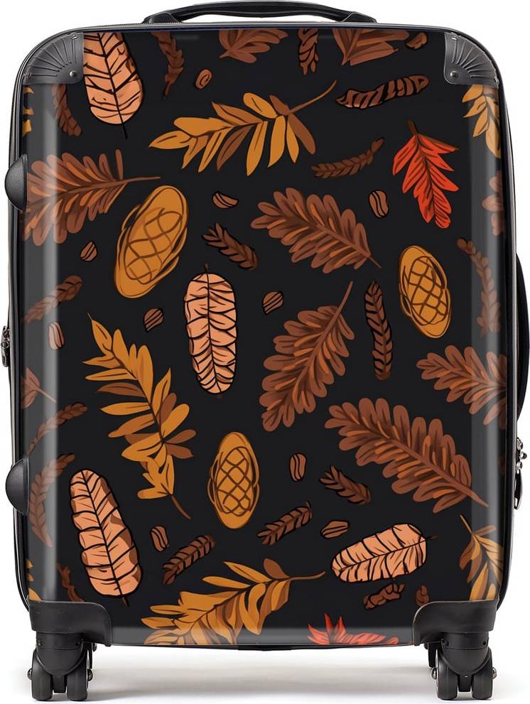 Warren Reed Warren Reed Designer Large Autumn Leaves Pinecones Suitcase