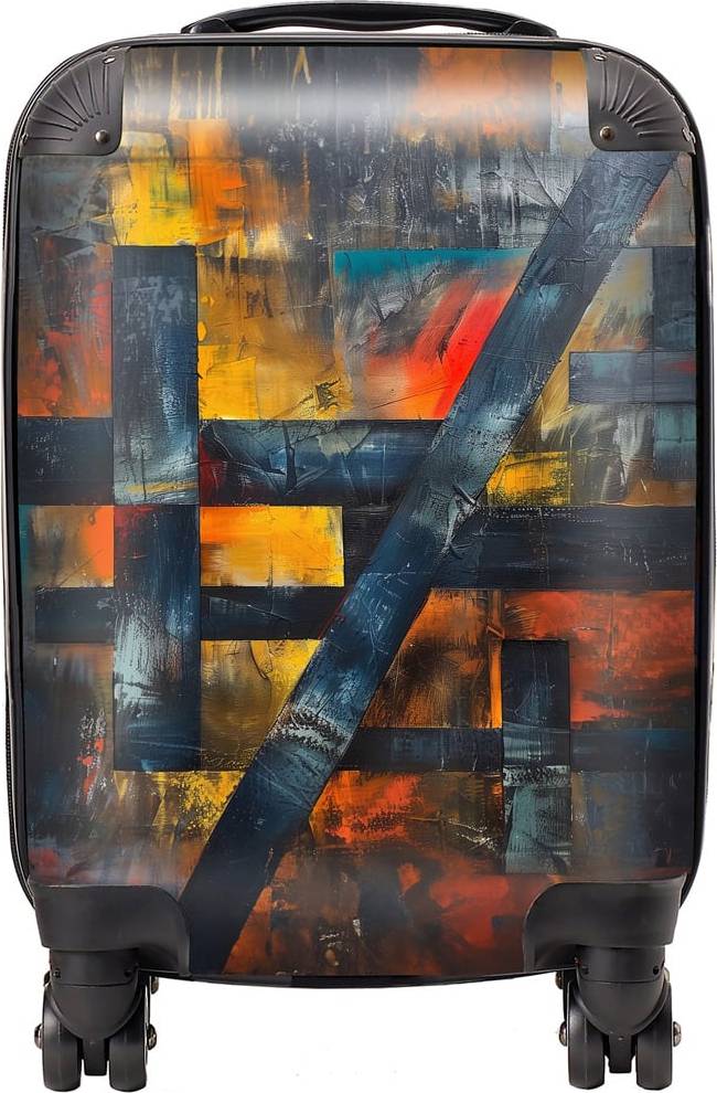 Warren Reed Warren Reed Designer Mini Cabin Geometric Interplay Abstract Patterns Suitcase