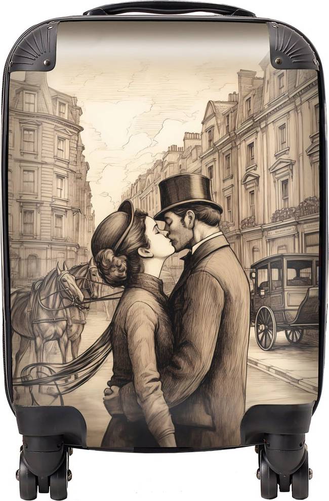 Warren Reed Warren Reed Designer Mini Cabin Sharing a Kiss Suitcase