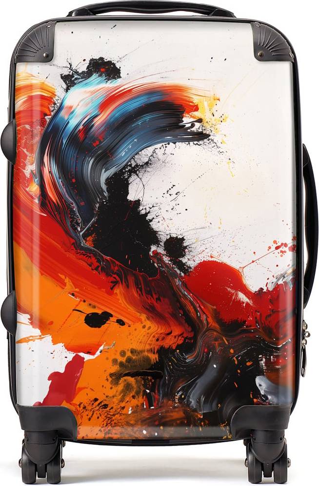 Warren Reed Warren Reed Designer Cabin Fiery Waves Abstract Motion Suitcase