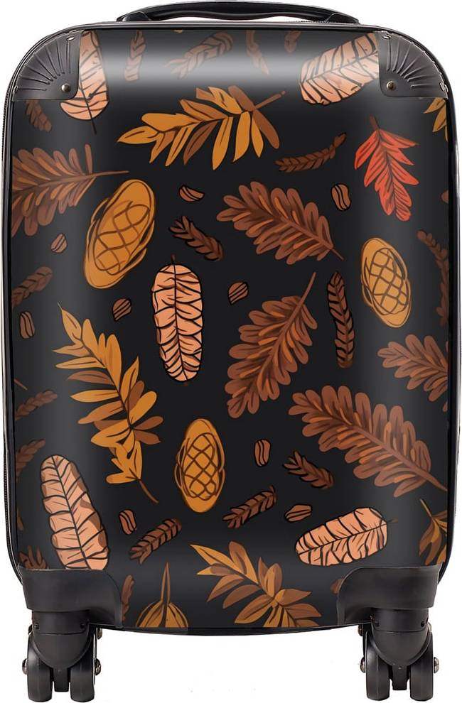 Warren Reed Warren Reed Designer Small Autumn Leaves and Pinecones Suitcase