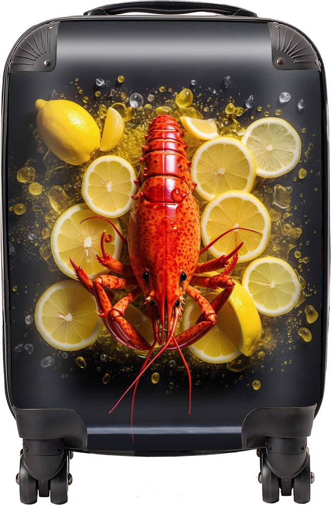 Warren Reed Warren Reed Designer Small Lobster On Lemons Suitcase