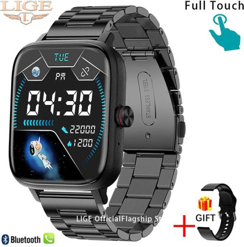 Lige Call Smart Watch Custom Dial Bluetooth Musikklockor