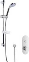 Balterley Shower Bundle Concealed Round Push 1 Button Valve & Multi Function Handset Slide Rail Kit