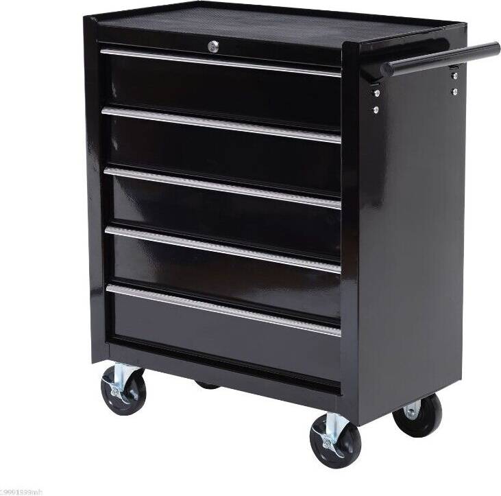 Homcom 5-Drawer Tool Chest Steel Lockable Tool Storage Cabinet