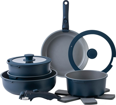 16 Piece RV Ceramic Removable Handle Oven Safe - Blue