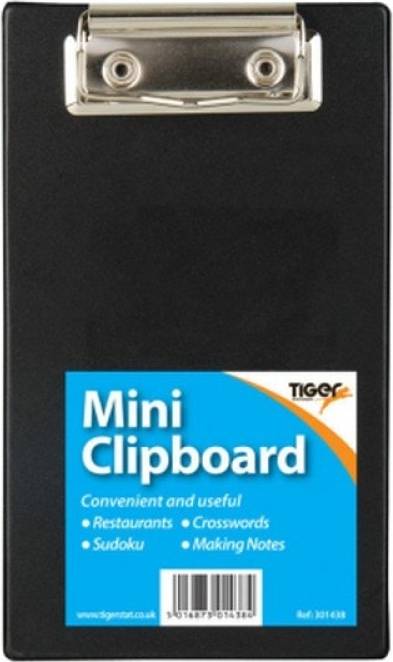 PVC Mini Clipboard One Size Black