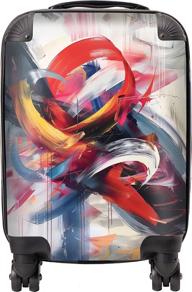 Warren Reed Warren Reed Designer Small Swirling Symphony of Colours Suitcase
